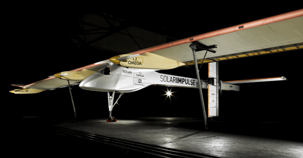 solar powered plane. The Solar Impulse Airplane was