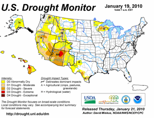 California Drought Report as of January 21, 2010