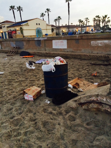 Beach Trash overflow, Belmont Park, San Diego CA 